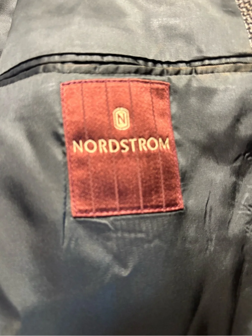 Nordstrom Men’s 44L Silk Wool Blend Blazer Brown Gray Textured Sport Coat